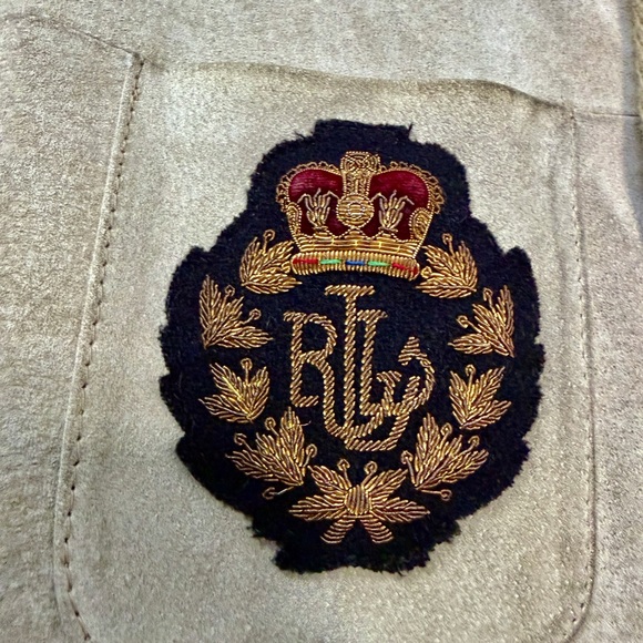 Polo by Ralph Lauren Suede Jacket with Embroidered Crest - Picture 6 of 8